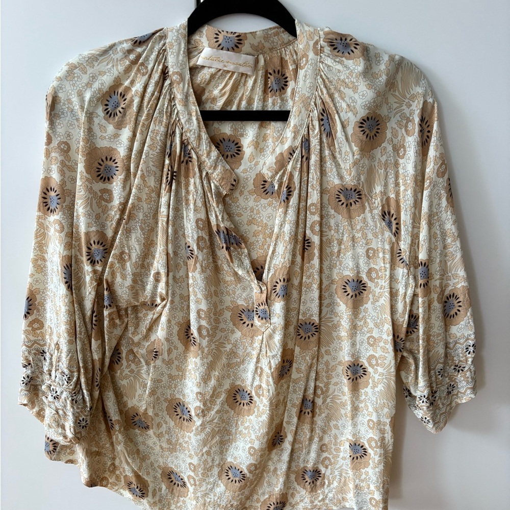 Natalie Martin Remy Blouse sz M, vintage flowers sand
